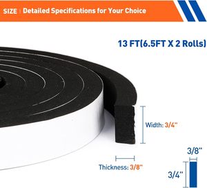 Nastro di schiuma di <span class=keywords><strong>spugna</strong></span> a cellule chiuse nastro adesivo adesivo per finestre e porte - Product Image 2