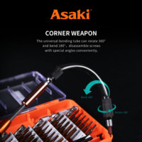 Ensemble d'outils de réparation électronique manuel Asaki Tools 60 en 1 en acier S2 avec étui rigide, modèle AK-9080