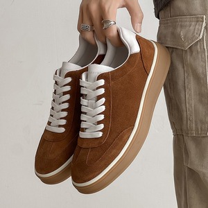 Zapatos clásicos retro ligeros para hombre, de cuero genuino, de lujo, con cordones, informales, deportivos, de suela plana, con plataforma simple. - Product Image 2