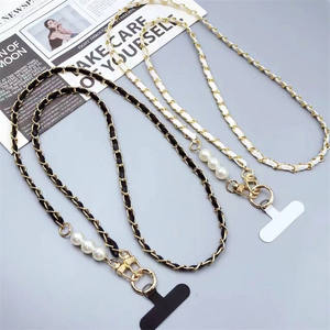 Funda de teléfono universal con correa de hombro y cuello largo <span class=keywords><strong>para</strong></span> mujer, cordón universal con cadena de recogida de perlas, cordón cruzado <span class=keywords><strong>para</strong></span> teléfono móvil - Product Image 2