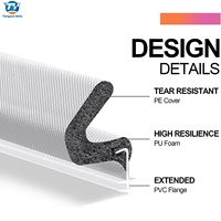 Bande d'étanchéité auto-adhésive en mousse PU sur mesure OEM, insonorisante et flexible, pour l'étanchéité des interstices des portes et des fenêtres