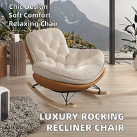 Chaise inclinable simple de luxe moderne nordique canapé de salon à bascule en cuir synthétique doux pour adultes salon de bureau à domicile Durable
