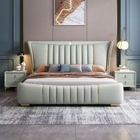 Nouveau Prix Usine Lit de Rangement Moderne en Cuir Vente en Gros Ensemble de Mobilier de Chambre d'Hôtel Haut de Gamme Lit en Bois Lits Capitonnés