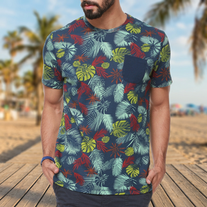 Camiseta de Cuello Redondo con Estampado Floral Completo, 100% Algodón, Anti-Pilling y Anti-Encogimiento, de Bangladesh - Product Image 2