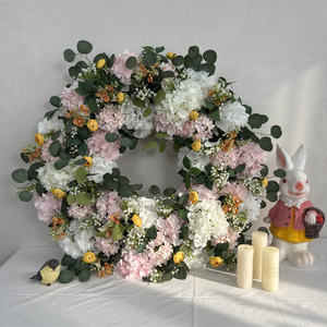 Venta al por Mayor de Fábrica: Nuevas Coronas de Rosas Artificiales para Interiores, Decoración Moderna de Flores de Seda para Navidad y Halloween, Entrada del Hogar - Product Image 1