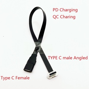 Cinta plana ultrafina FPC FFC USB 3,1 Tipo C Macho a hembra Cables de datos de perfil inferior en ángulo de 90 grados - Product Image 2