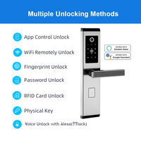 Serrure intelligente à empreintes digitales TTLock App, clavier numérique intelligent, serrure de porte à code, poignée sans clé, serrures de porte intelligentes biométriques NFC