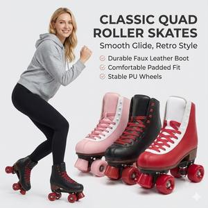 Nouveau design patins à roulettes chaussures Quad Patines De 4 Ruedas pour enfants ou adultes pas de patins à roulettes clignotants complets - Product Image 1