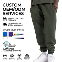 Pantalon de jogging pour homme, taille haute, 100% coton épais, avec cordon de serrage, écologique, coupe large, idéal pour l'hiver et la danse active