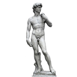 Estatua de David de piedra de mármol blanco, tamaño real, estatua antigua a la venta - Product Image 1