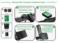 Layar Speedometer 2,2 inci, 4 Halaman Data, Tahan Air IPX6, Komputer Sepeda, Lampu Latar, Baterai Dapat Diganti, Tidur Otomatis