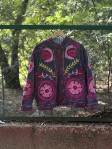 Abrigo de Invierno Boho Hippie Bordado a Mano con Terciopelo Negro Vintage, de Algodón Ecológico y Transpirable, para Mujer y Unisex, Venta al Por Mayor - Product Image 3