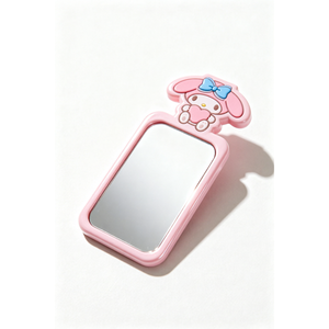 My Melody Character Vanity Mirror Pink Compact Makeup Mirror For Daily Skin Care All Skin Types - Product Image 1