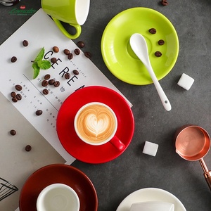 Nhà Máy Trực Tiếp Bán Buôn Phong Cách Châu Âu 80Ml Espresso Cup Màu Men Cốc Cà Phê Và Chiếc Đĩa Đặt Biểu Tượng Tùy Chỉnh Cho Trà - Product Image 3