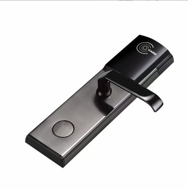 High Quality Durable Anti-Theft Polished Stainless Steel Black Hotel Smart Lock with Free Software and SDK