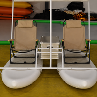 Bateau Catamaran Gonflable Personnalisé OEM avec Auvent Pare-Soleil, Catamaran en PVC Durable pour 2 Personnes pour la Croisière, la Pêche, les Vacances