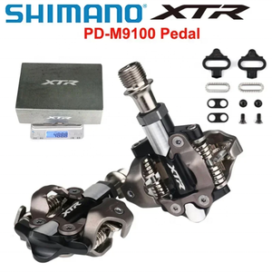 Pédale de vélo de montagne <span class=keywords><strong>Shimano</strong></span> XTR PD-M9100 à verrouillage automatique avec cale SPD-SL M9100 et jeu de cales <span class=keywords><strong>SM</strong></span>-<span class=keywords><strong>SH51</strong></span> - Product Image 1