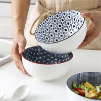 Bol à ramen en relief sous glaçure ensemble de bols à soupe de nouilles en céramique de plusieurs couleurs