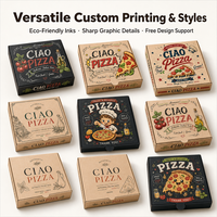 Boîtes à pizza en carton ondulé de qualité alimentaire personnalisées, logo en couleur, gaufrage, pour la livraison de traiteur, faible MOQ pour les petites commandes