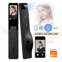 Kunci Pintu Pintar dengan Kamera, Pengenalan Wajah 3D, Pengenalan Vena Telapak Tangan, WiFi, Kontrol Jarak Jauh Tuya, Interkom Video Aktif, Harga Pabrik