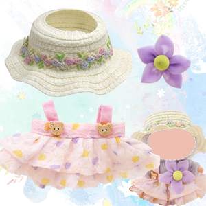 Elegante conjunto de muñeca de plástico de 17cm, vestido Floral rosa de 3 piezas y sombrero de paja de moda, incluye accesorios - Product Image 1