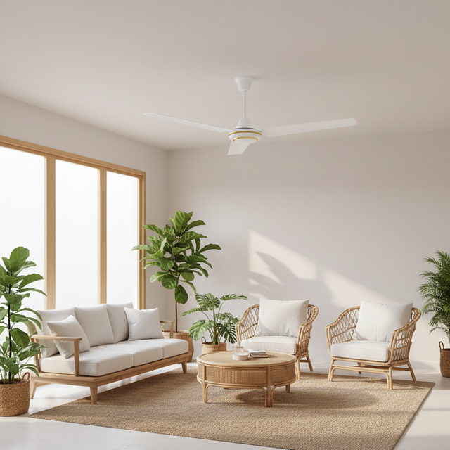 BLDC Motor 56-Inch Ceiling Fan with Remote Control Energy-Saving DC12V/Solar & AC220V Household Use