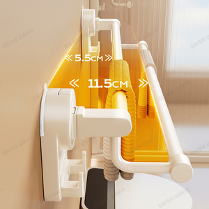 Bathroom Towel Rack Suction Mounted Metal Abs Minimalist Design Wall Mounted No Drilling Required Storage Organizer - Product Image 3
