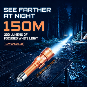 ไฟฉาย LED XML2 4 สี พร้อมที่ตัดเข็มขัดนิรภัยแบบซ่อน  ตัวกระจายแสงแบบนุ่มนวล สำหรับตั้งแคมป์ กรณีฉุกเฉิน  ชาร์จในรถยนต์ได้  ไฟฉายแบบชาร์จ USB-C - Product Image 3