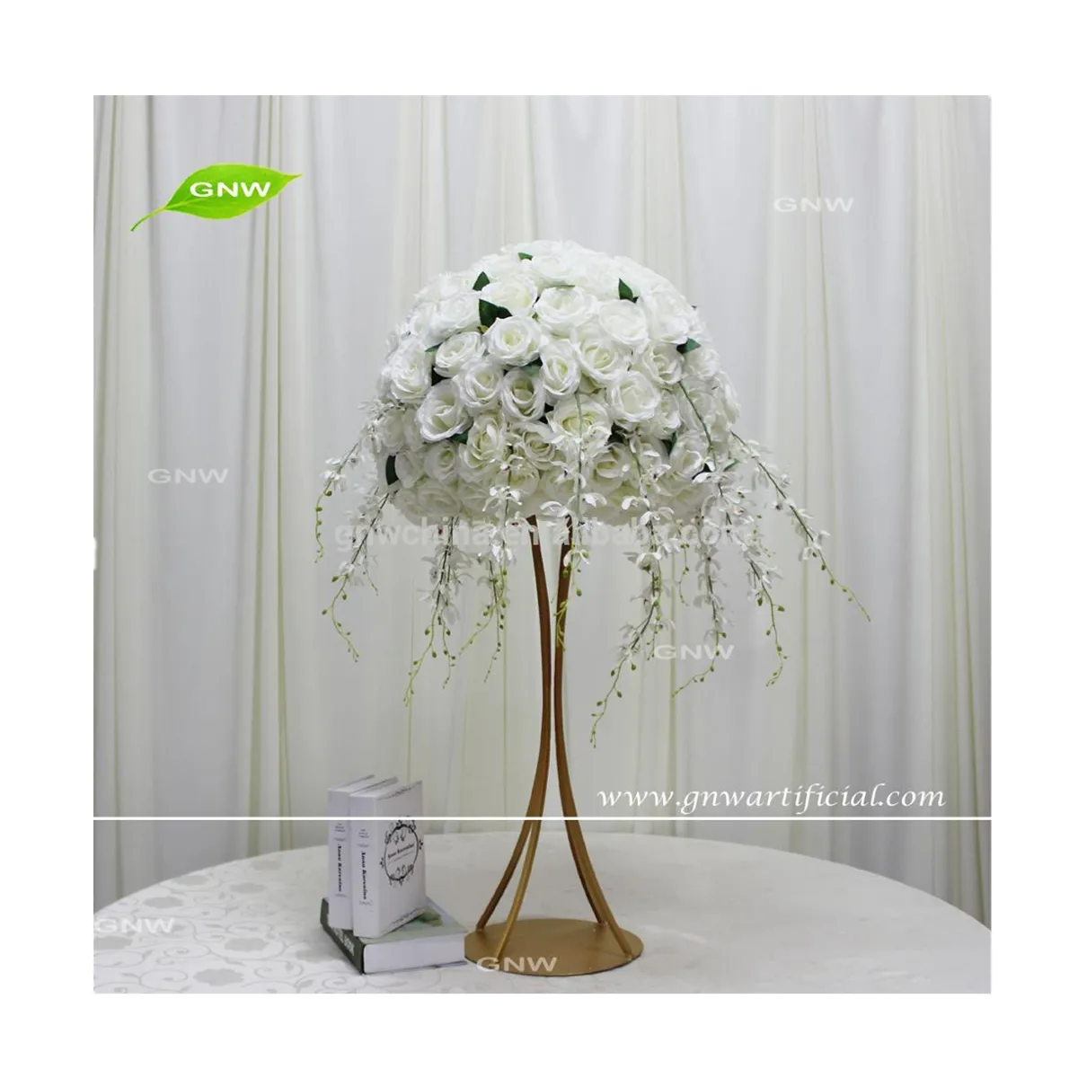 GNW CTRA-1705007-B высокий свадебный цветок стойка Орхидея Роза цветок центральный шар для продажи