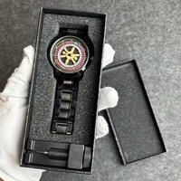 Montre-bracelet de luxe Lihe 1182 en acier inoxydable pour homme, étanche, à quartz, motif « Dieu des joueurs » et « Roulette russe », porte-bonheur