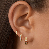 Resoul 14k Vergoldete Messing-Ohrringe Zirkon-Schmetterling Huggie-Ohrringe Designer-Modeschmuck für Frauen