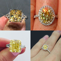 DEF Synthetic Moissanite Diamonds, Golden Yellow Color