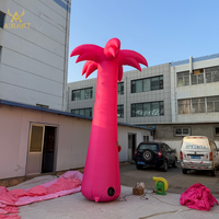 Modèle de palmier en PVC de 2,7 m de hauteur pour fête sur la plage, grand palmier gonflable pour la décoration de fond de scène