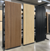 Panneau mural acoustique en lattes de bois MDF, fibres de polyester, insonorisant, rainuré, pour la maison, le bureau, le studio