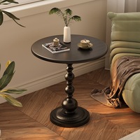Table de Chevet Moderne Rétro en Fer, Petite Table Basse Tendance avec Rangement pour Balcon et Salon