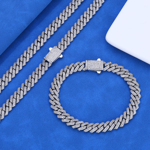 Bracelets cubains personnalisés en moissanite clarté VVS, style hip-hop, en argent sterling 925, sertis de pierres, pour la mode urbaine, fournisseurs B2B ODM - Product Image 3