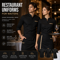 Uniformes de restaurant pour serveurs et serveuses, chemises, gilets et tabliers personnalisés avec logo, vêtements de travail pour le personnel hôtelier