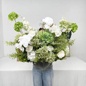 Toptan Düğün Yolu Çiçek Yolu Süsü İpek Yapay Çiçek Yolu Süsü Düğün Yolu Süslemeleri Yeşil Çiçekler Düğün - Product Image 3