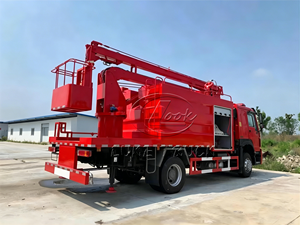 Camion de pompiers aérien HOWO 4x2 avec tour d'incendie surélevée de 16 m pour la lutte contre les incendies en usine et les secours en immeubles de grande hauteur - Product Image 6