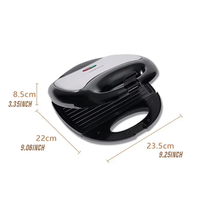 Plancha Eléctrica 2 en 1 para Sándwiches y Waffles, con Termostato Ajustable de 700W, Placas Triangulares Antiadherentes de Plástico, Función para Mantener Caliente - Product Image 1