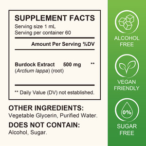 Suplemento de Tintura de Raiz de Bardana Vegana ArtoaLabs, Extrato Orgânico de Raiz de Bardana Líquido para Suporte Digestivo e Antioxidante - Product Image 3