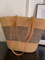 Nouveau style 2026 – Sac à main tissé pour femme – Cabas de plage grande capacité, sac seau à bandoulière au design haut de gamme