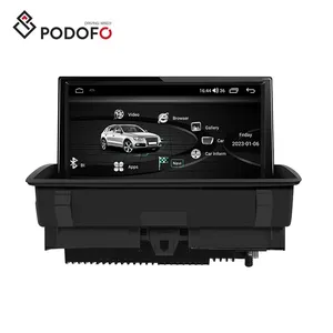 Podofo 8 코어 안드로이드 13 자동차 스테레오 8 인치 IPS 플립 스크린 4 + 64GB 듀얼 시스템 아우디 Q3 카플레이 안드로이드 자동 BT WiFi 4G FM