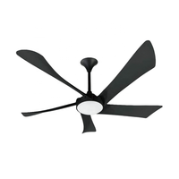 Ventilateur de plafond LED 52 pouces avec télécommande, moteur BLDC, 5 pales, silencieux, avec minuterie pour chambre à coucher