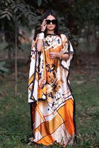 Robe longue en soie d'été 2026, robe de soirée florale de luxe, caftan en soie, robes amples pour femmes, grande taille - Product Image 3