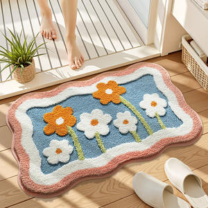 Dajiang Kleine frische grenz überschreitende Bade matte Starke Wasser aufnahme Anti-Rutsch-Teppich Fuß matte Schnellt rocknende Beflockung für den Haushalt - Product Image 1