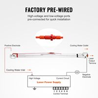 Tabung Laser CO2 Sihao 40W 50W 60W 80W 100W 130W 150W Kuat, Panjang 700mm hingga 1830mm, Kaca Diameter 80mm untuk Mesin Pemotong dan Pengukir