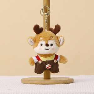 Porte-clés en peluche <span class=keywords><strong>cerf</strong></span> OEM, doux, rembourré en coton PP 3D, vente en gros, pendentif animal personnalisé pour boutique de cadeaux, prix de machine à griffes - Product Image 4