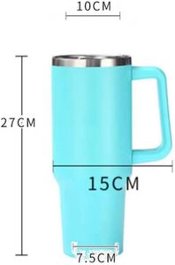 Custom Logo Music Store <b>40oz</b> Powder Coated Men Wholesale Bulk Stainless Steel <b>Tumbler</b> <b>with</b> Flexible <b>Handle</b> for Laser Engraving - Product Image 4