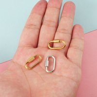 Fermoir à vis ovale multifonctionnel en acier inoxydable plaqué or Connexion dévissable pour les composants de bijoux porte-clés DIY